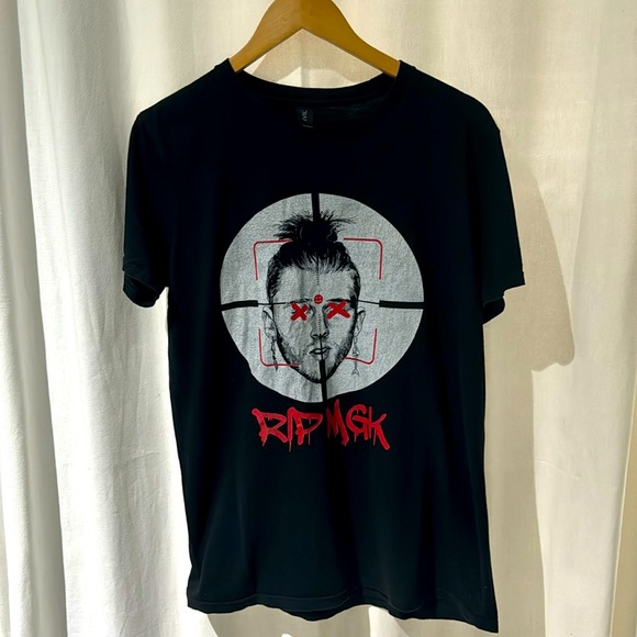 Eminem KillShot Rip MGK Hip Hop rap music black short sleeve Shirt - Picture 1 of 6